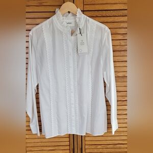 NEW - ba&sh White Ruffled Blouse